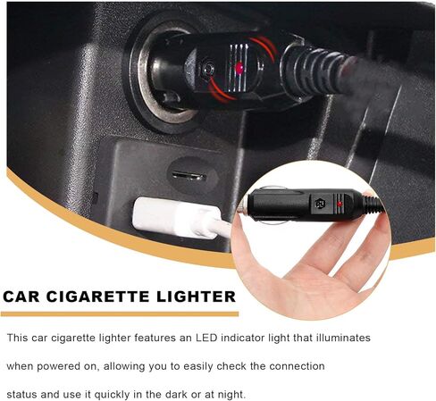 2 PCS Cigarette Lighter Male Plug, 12V/24V Aux Socket Plug Connector with 15A 20A Fuse & LED Light, Heavy Duty Male Cigarette Lighter Socket Power Adapter for Most Vehicles in Kuwait