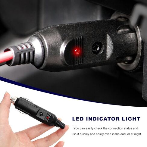 2 PCS 12V Cigarette Lighter Male Plug, Cigarette Lighter Socket Plug Replacement with LED Light, Heavy Duty Socket Plugs with 15A Fuse for Cars Trucks SUVs, Car Accessories in Kuwait
