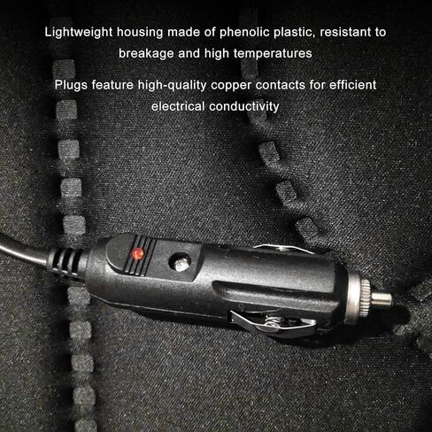 2 PCS 12V Cigarette Lighter Male Plug, Cigarette Lighter Socket Plug Replacement with LED Light, Heavy Duty Socket Plugs with 15A Fuse for Cars Trucks SUVs, Car Accessories in Kuwait