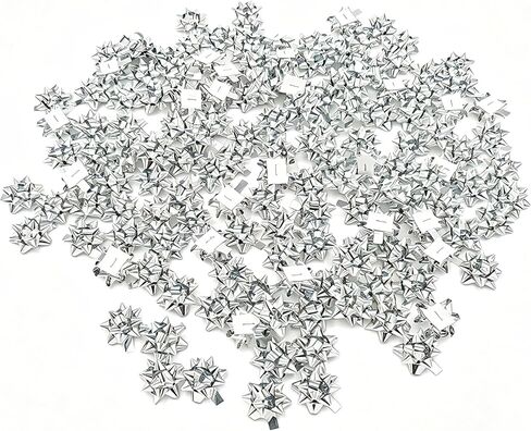 Ronly 50Pcs 1 Inch Tiny Self Adhesive Assorted Small Gift Bows, Mixed Color Metallic Sticky Mini Star Bow for Holiday Gift Wrapping, Birthdays Wedding Gift Box Party Decoration and Crafts in Saudi Arabia