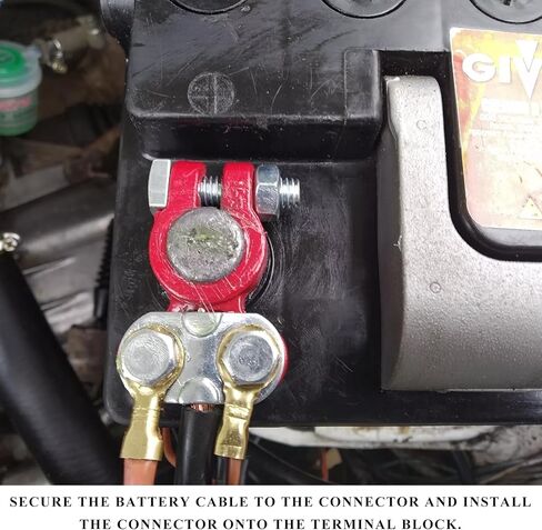 4PCS Battery Terminals Connector, Car Battery Cable Terminal End Connectors with Anti-corrosion Washers, Color Coded Top Post Terminals Cables Clamp Replacement for Car Boat RV in Saudi Arabia