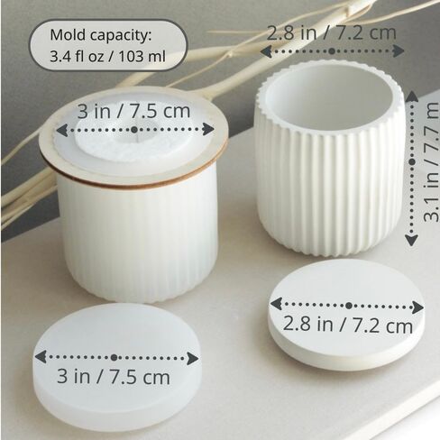 Set of 3 Silicone Molds with Lids and Tray for Concrete, Resin, and Plaster | DIY Casting Molds for Decorative Containers and Home Decor — Form Me™ in Saudi Arabia