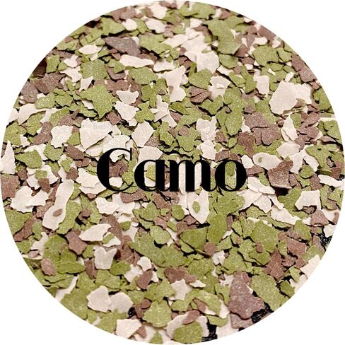 Green Beige Camo Paint Chips | Glitter for Him | Arts & Crafts | Tumblers | Nails | Epoxy Resin Art | Slime | DIY Crafts | Custom Creations | 2 oz Bottle in Kuwait