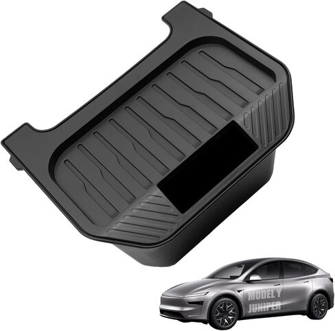 Rear Center Console Organizer for 2025-2026 Tesla Model Y Juniper, Backseat Storage Bin & Trash Can, Snap-In Stable Installation, TPE Partitioned Organizer for Model Y Juniper Accessories in Saudi Arabia