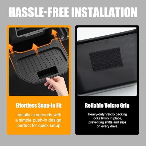 Rear Center Console Organizer for 2025-2026 Tesla Model Y Juniper, Backseat Storage Bin & Trash Can, Snap-In Stable Installation, TPE Partitioned Organizer for Model Y Juniper Accessories in Saudi Arabia