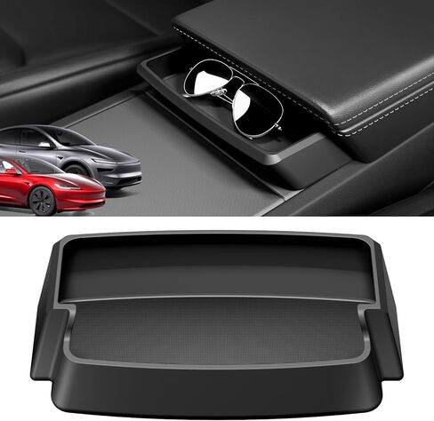 Wigoo Tesla Model Y Juniper & Model 3 Highland Center Console Sunglasses Holder [Extra Space & Stays Firmly] Armrest Key Card Storage Box for Model 3 2024~2026 & Model Y Juniper Accessories in Saudi Arabia