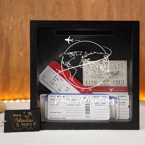 Travel Adventure Coin Archive Box Challenge Coin Holder Display Case for Collecting Coin Travel Keepsake Box Memories Top Loading Coin Stand Holder Travel Lovers Gift Ideas HDTV2-10W in Kuwait