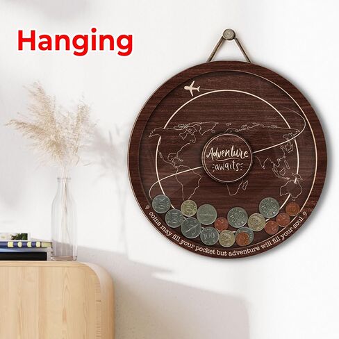 Travel Adventure Coin Archive Box Challenge Coin Holder Display Case for Collecting Coin Travel Keepsake Box Memories Top Loading Coin Stand Holder Travel Lovers Gift Ideas HDTV2-10W in Kuwait