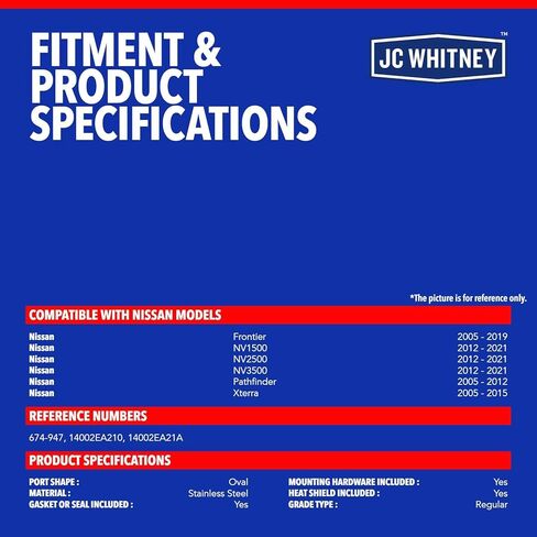 JC Whitney JFBAJCWEMD00080 Left Exhaust Manifold Kit - Compatible with Nissan Frontier 05-19, Pathfinder 05-12, Xterra 05-15, NV1500 12-21, NV2500 12-21, NV3500 12-21 - 4.0L Cyl.6 in Saudi Arabia