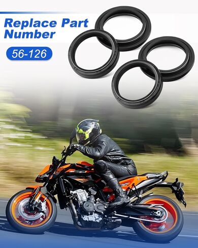 مجموعة سدادات الشوكة والغبار 56-126 مناسبة لـ KTM مناسبة لسيارات BMW للانتصار لـ Husqvarna للغاز والغاز، تتضمن قطعتين من أختام الشوكة وقطعتين من أختام الغبار in Kuwait