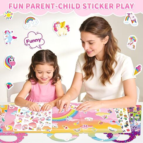 6 Sets Reusable Sticker Book for Girls 3-6, Jelly Sticker Books for Toddler, Travel Sticker Activity Toys for Kids 3 4 5 6 Years Old Girls (Girl Theme) in Saudi Arabia