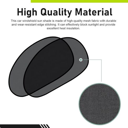 2PCS Car Window Shade, Foldable Side Window Sun Shade, Baby Side Window Car Sun Shades, Sun Shield for UV & Heat Protection, Universal Fits Most Cars, Trucks, SUVs (Black) in Kuwait