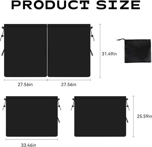 3PCS Car Window Shades Kit, UV Protection Privacy Sunshade Covers, Removable Divider Curtains & Side Window Shades, Universal Car Interior Accessories for Sleeping Traveling Camping in Kuwait