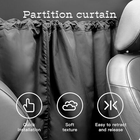 3PCS Car Window Shades Kit, UV Protection Privacy Sunshade Covers, Removable Divider Curtains & Side Window Shades, Universal Car Interior Accessories for Sleeping Traveling Camping in Kuwait