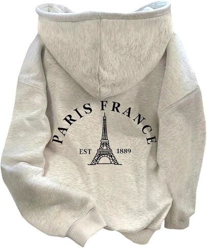 winkbay Women's Vintage Letter Graphic Hoodie Drawstring Thermal Loose Streetwear Sweatshirts with Pockets in Saudi Arabia