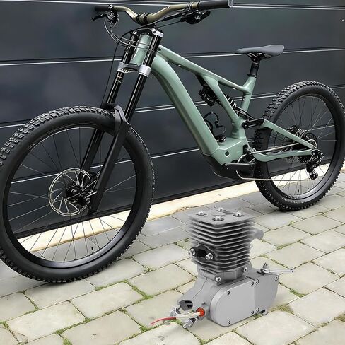 طقم محرك دراجة 100cc ثنائي الشوط، CDI Start Mini Bike Bike محرك اسطوانة واحدة طقم دراجة بمحرك مناسب لمعظم الدراجات ذات الإطار V 26-28 بوصة، دراجات الطريق (أسود، أحمر، فضي) in Kuwait