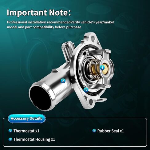 Aluminium Engine Thermostat Housing Assembly Fits for 11-17 Chrysler 200, 11-19 Dodge Avenger Grand Caravan Journey, 11-14 VW Routan, 12-21 Ram ProMaster, 14-22 Jeep Cherokee - Replaces 5184570AG in Kuwait