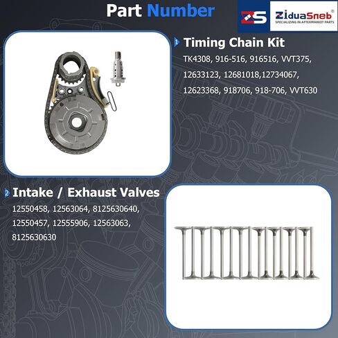 5.3 Engine Rebuild Overhaul Kit Timing Chain Kit & Head Gasket Bolt Set/Intake Exhaust Valve Fit For GM L83 Gen 5 Chevy Tahoe Suburban Silverado GMC Sierra 1500 Yukon 5.3L 2014-2020 HS26744PT 76291V in Saudi Arabia