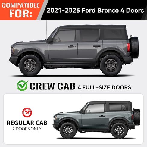 Running Boards Side Steps Compatible with 2021-2026 Ford Bronco 4 Doors (Not for Sport Model), Two Stairs Design Heavy-Duty Steel Nerf Bars, Bolt-on Step Plates Rock Sliders Rail in Saudi Arabia