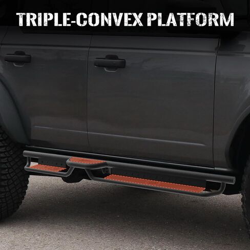 Running Boards Side Steps Compatible with 2021-2026 Ford Bronco 4 Doors (Not for Sport Model), Two Stairs Design Heavy-Duty Steel Nerf Bars, Bolt-on Step Plates Rock Sliders Rail in Saudi Arabia