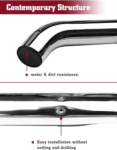 TAC Side Steps Compatible with 2005-2023 Toyota Tacoma Double Cab Pickup Truck 3" Stainless Steel Side Bars Nerf Bars Running Boards Rock Panel Off Road Exterior Accessories (2 Pieces) in Kuwait