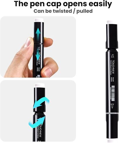 13Pcs Alcohol Markers Pure Color Series,Black Pen Barrel Dual Tip Soft Art Solid Color Markers Set for Adults Beginner Drawing Sketching (Green) in Kuwait