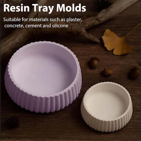 2 PCS Plaster Moulds for Casting, Candle Holder Molds for Resi, Striped Storage Box Jar Plant Pot Silicone Molds, for Jewelry Makeup Brush Holder Succulent Plant Pot DIY Resin Art Craft Home Decor in Saudi Arabia