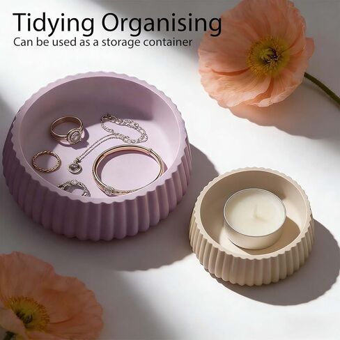 2 PCS Plaster Moulds for Casting, Candle Holder Molds for Resi, Striped Storage Box Jar Plant Pot Silicone Molds, for Jewelry Makeup Brush Holder Succulent Plant Pot DIY Resin Art Craft Home Decor in Saudi Arabia