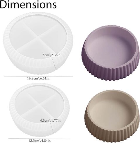 2 PCS Plaster Moulds for Casting, Candle Holder Molds for Resi, Striped Storage Box Jar Plant Pot Silicone Molds, for Jewelry Makeup Brush Holder Succulent Plant Pot DIY Resin Art Craft Home Decor in Saudi Arabia