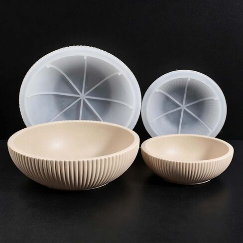 2 PCS Plaster Moulds for Casting, Candle Holder Molds for Resi, Striped Storage Box Jar Plant Pot Silicone Molds, for Jewelry Makeup Brush Holder Succulent Plant Pot DIY Resin Art Craft Home Decor in Saudi Arabia