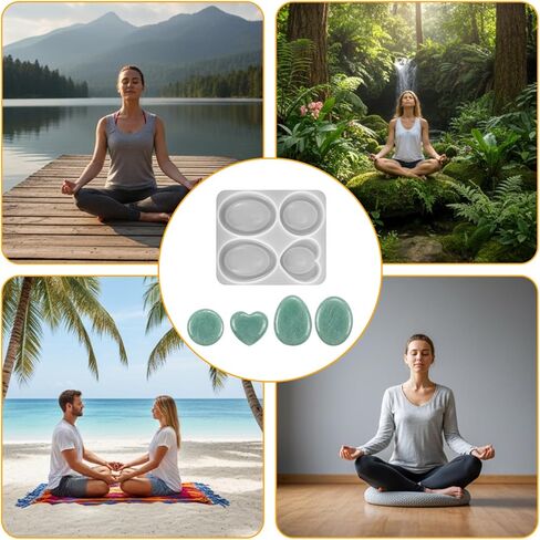 Jeffdad Thumb Worry Stone Resin Molds, Pocket Stones Resin Molds Oval Heart Silicone Mold for Men Women DIY Reducing Stress Stones Resins Casting in Saudi Arabia
