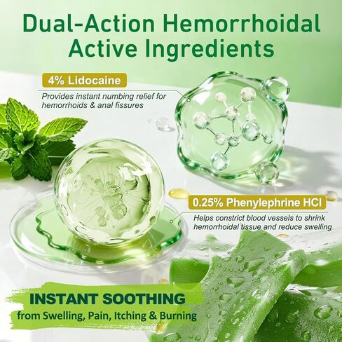 Rapid Relief Cream for Hemorrhoid Discomfort, Cooling Formula with Soothing Ingredients, Targets Pain, Swelling, and Itching - Fast Acting Ointment (1.5 oz) in Saudi Arabia