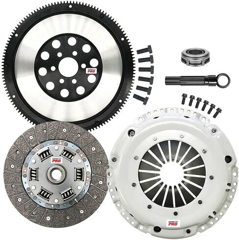 طقم القابض ClutchMaxPRO Performance Stage 1 مع دولاب الموازنة Chromoly متوافق مع 1999-2006 VW Volkswagen Beetle Golf Jetta 2.0L AEG BEV (CP17146HDLSF-ST1) in Kuwait