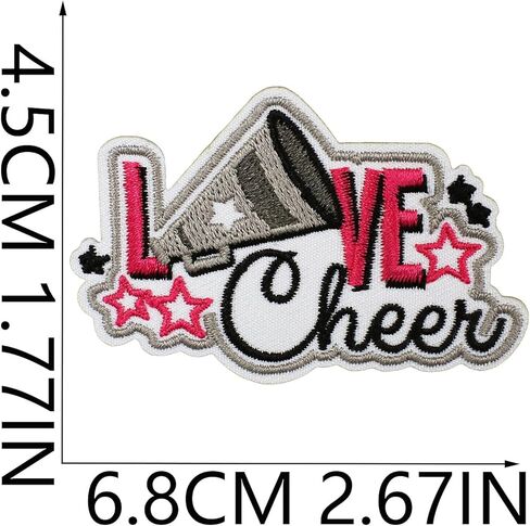 8Pcs Cheerleader Embroidered Applique Patches Iron On Patches Pink and Black Patches for Clothing Jeans Jacket DIY Craft Accessories (8 Pcs Cheerleader Patches Set) in Saudi Arabia