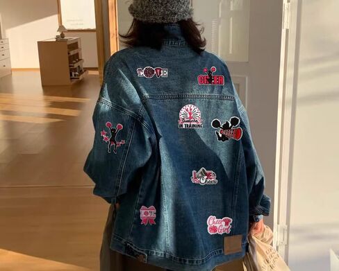 8Pcs Cheerleader Embroidered Applique Patches Iron On Patches Pink and Black Patches for Clothing Jeans Jacket DIY Craft Accessories (8 Pcs Cheerleader Patches Set) in Saudi Arabia