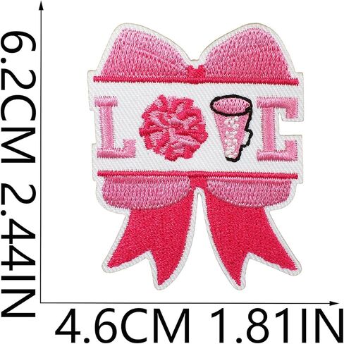 8Pcs Cheerleader Embroidered Applique Patches Iron On Patches Pink and Black Patches for Clothing Jeans Jacket DIY Craft Accessories (8 Pcs Cheerleader Patches Set) in Saudi Arabia