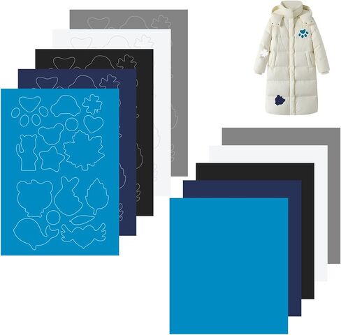 10 Sheets Down Jacket Repair Patch Kit - DIY-Friendly Instant Repair Patches with Customizable Design, Pre-Cut Self-Adhesive Waterproof Ripstop Nylon Fabric for Puffer Jackets, Outdoor Gear, Tents in Kuwait