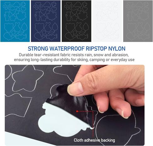 10 Sheets Down Jacket Repair Patch Kit - DIY-Friendly Instant Repair Patches with Customizable Design, Pre-Cut Self-Adhesive Waterproof Ripstop Nylon Fabric for Puffer Jackets, Outdoor Gear, Tents in Kuwait