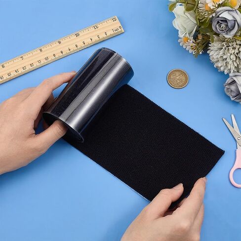 GORGECRAFT 63 x 3.9 Inch Black Fabric Repair Tape Polyester Heavy Duty Waterproof Self Adhesive Repairing Tear or Hole Patch for Upholstery Curtain Awning Tent Canvas Sail Boat Cover in Kuwait