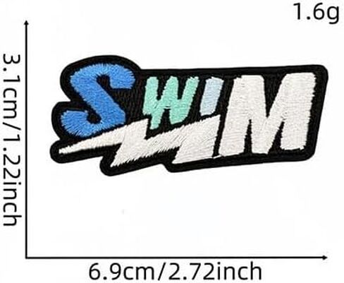 5Pcs Summer Swim Sport Theme Iron On/Sew on Pathes Swimmer Embroidered Patches Badge for Clothes Jacket Jeans Backpacks (ColorA) in Saudi Arabia