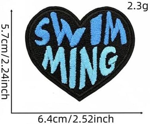 5Pcs Summer Swim Sport Theme Iron On/Sew on Pathes Swimmer Embroidered Patches Badge for Clothes Jacket Jeans Backpacks (ColorA) in Saudi Arabia
