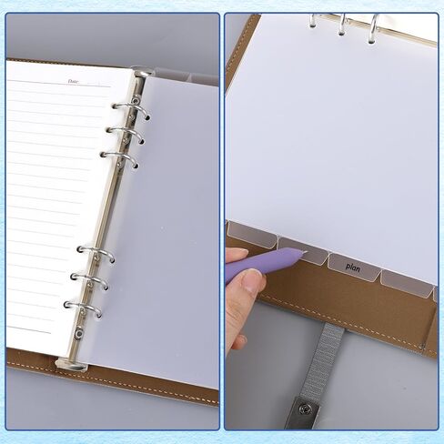 2 Set A5 Binder Dividers 6 Ring Clear Plastic Dividers with Tabs, Monthly Index Notebooks Planner Insert Tabs for Journals Notebook Planner (12 A5) in Saudi Arabia