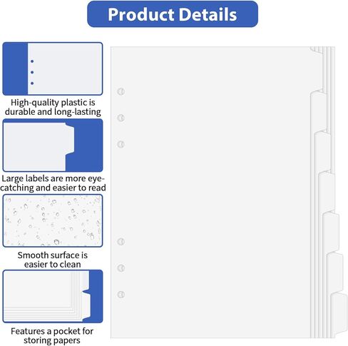 2 Set A5 Binder Dividers 6 Ring Clear Plastic Dividers with Tabs, Monthly Index Notebooks Planner Insert Tabs for Journals Notebook Planner (12 A5) in Saudi Arabia