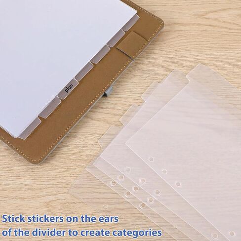 2 Set A5 Binder Dividers 6 Ring Clear Plastic Dividers with Tabs, Monthly Index Notebooks Planner Insert Tabs for Journals Notebook Planner (12 A5) in Saudi Arabia