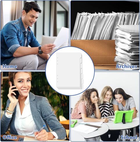 2 Set A5 Binder Dividers 6 Ring Clear Plastic Dividers with Tabs, Monthly Index Notebooks Planner Insert Tabs for Journals Notebook Planner (12 A5) in Saudi Arabia