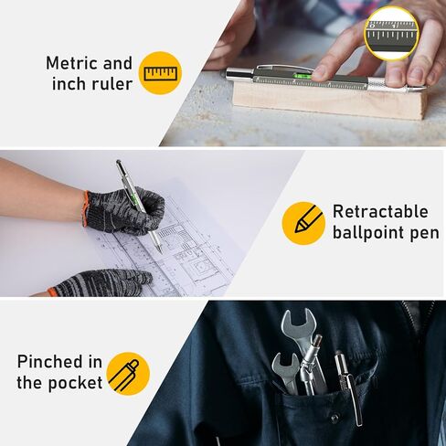 NICEMOVIC Fathers Day Dad Bulk Gifts for Men Multitool Tool Pen Gift 36 Pcs 6-in-1 Party Favor Father's Christmas White Elephant Gifts for Adults Level Gauge Ballpoint Pen Stylus Pen Screwdriver in Saudi Arabia