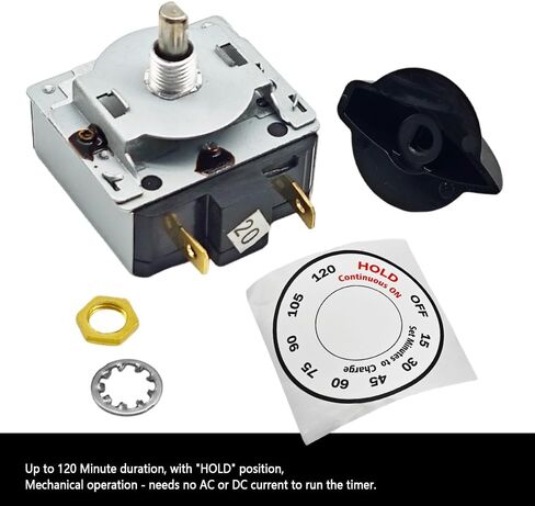 697120A Timer Kit Fit for Schumacher Century and Most Battery Chargers, 120 Minute Timer Switch, with Hold Position Panel Mount, Metal Insert, Mounting Nut, Lock Washer in Saudi Arabia