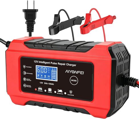 6A Car Battery Charger 12V Smart Battery Maintainer Trickle Charger and Battery Desulfator with Temperature Compensation for Car Truck Motorcycle Lawn Mower Marine (Yellow) in Saudi Arabia