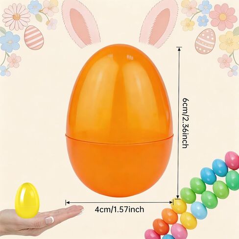 Fillable Easter Eggs 2.4" Inch Hinged Colorful Bright & Thick Plastic Shells Easter Eggs,Perfect for Easter Egg Hunt, Suprise Egg, Easter Hunt(36 Pack) in Saudi Arabia
