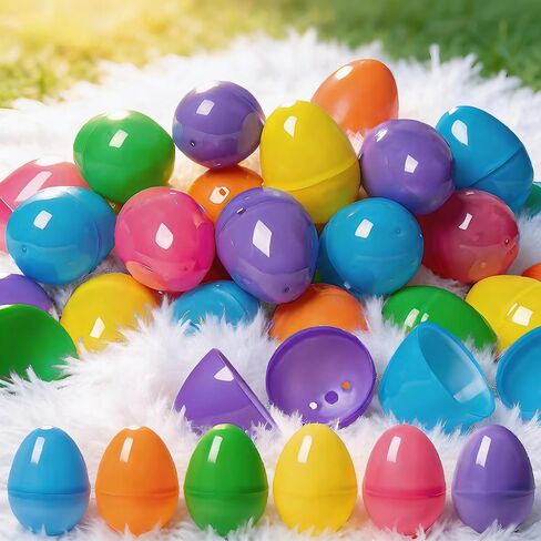 Fillable Easter Eggs 2.4" Inch Hinged Colorful Bright & Thick Plastic Shells Easter Eggs,Perfect for Easter Egg Hunt, Suprise Egg, Easter Hunt(36 Pack) in Saudi Arabia
